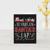 Most Likely To Fart On Santa's Lap Family Matching Karte (Gelbe Blume)