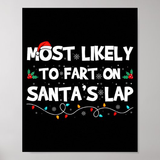 Most Likely To Fart On Santa's Lap Family Matching Poster (Vorne)