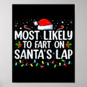 Most Likely To Fart On Santa's Lap Family Matching Poster (Vorne)