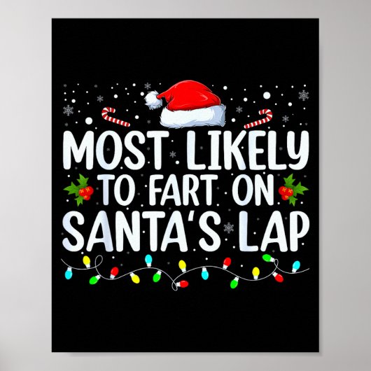 Most Likely To Fart On Santa's Lap Family Matching Poster (Vorne)