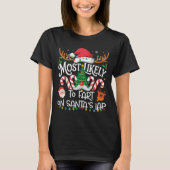 Most Likely To Fart On Santa's Lap Family Matching T-Shirt (Vorderseite)