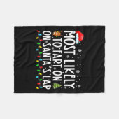 Most Likely To Fart On Santas Lap Funny Christmas Fleecedecke (Vorderseite (Horizontal))