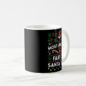 Most Likely To Fart On Santa's Lap Funny Christmas Kaffeetasse (VorderseiteRechts)