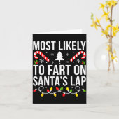Most Likely To Fart On Santas Lap Funny Christmas  Karte (Gelbe Blume)
