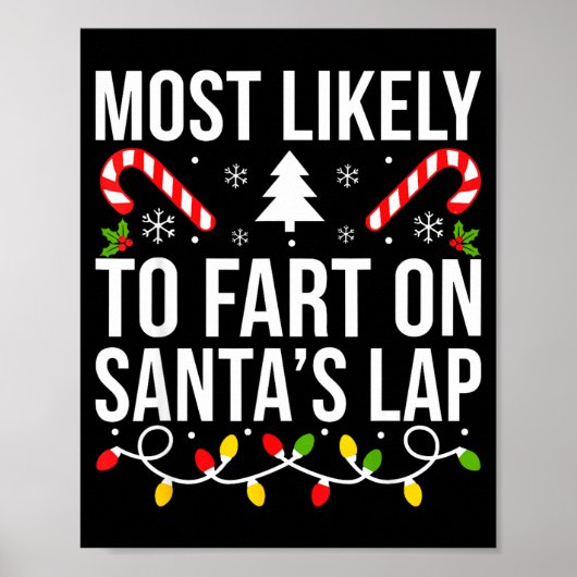Most Likely To Fart On Santas Lap Funny Christmas Poster (Vorne)