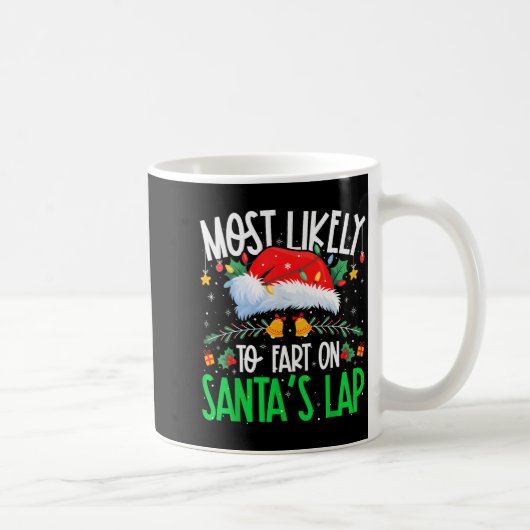 Most Likely To Fart On Santa's Lap Funny Matching Kaffeetasse (Rechts)