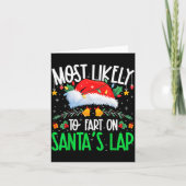 Most Likely To Fart On Santa's Lap Funny Matching Karte (Vorderseite)