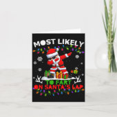 Most Likely To Fart On Santa's Lap Ugly Christmas Karte (Vorderseite)
