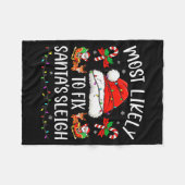 Most Likely To Fix Santa Sleigh Family Matching Ch Fleecedecke (Vorderseite (Horizontal))