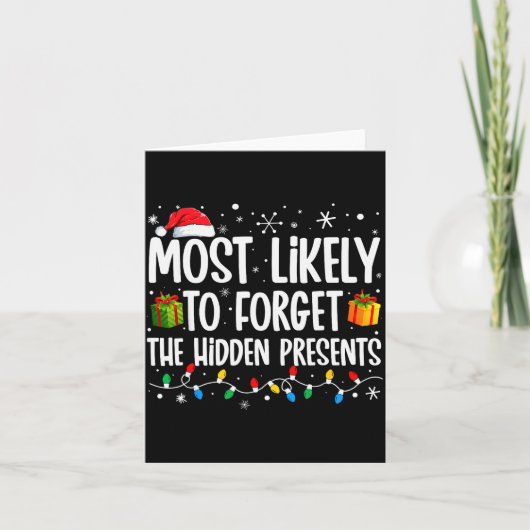 Most Likely To Forget The Hidden Family Christmas  Karte (Vorderseite)