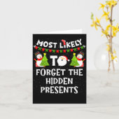 Most Likely To Forget The Hidden Funny Christmas  Karte (Gelbe Blume)