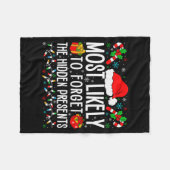 Most Likely To Forget The Hidden Funny Family Xmas Fleecedecke (Vorderseite (Horizontal))