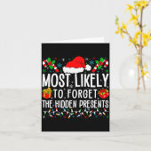 Most Likely To Forget The Hidden Funny Family Xmas Karte (Gelbe Blume)
