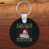 Most Likely To Forget The Hidden Raccoon Christmas Schlüsselanhänger (Vorderseite)