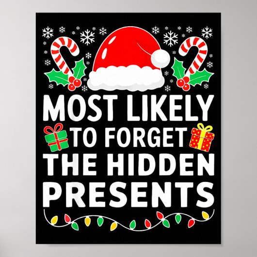 Most Likely To Forget The Hidden Shirt Christmas Poster (Vorne)