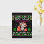Most Likely To Forget The Hidden Zebra Christmas  Karte (Gelbe Blume)