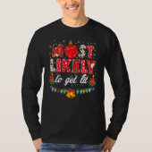 Most Likely To Get Lit Drinking Family Christmas T-Shirt (Vorderseite)