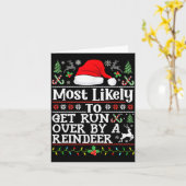 Most Likely To Get Run Over By A Reindeer - Family Karte (Gelbe Blume)