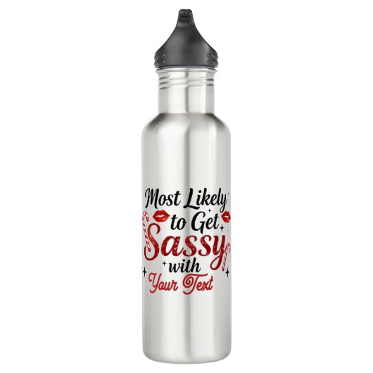 Most Likely to Get Sassy Personalized Edelstahlflasche (Rechts)