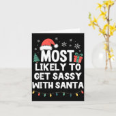 Most Likely To Get Sy With Santa Christmas Funny X Karte (Gelbe Blume)
