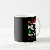 Most Likely To Get Sy With Santa Funny Family Chri Kaffeetasse (VorderseiteRechts)