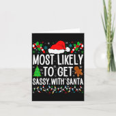 Most Likely To Get Sy With Santa Funny Family Chri Karte (Vorderseite)