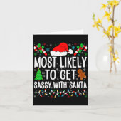 Most Likely To Get Sy With Santa Funny Family Chri Karte (Gelbe Blume)