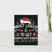 Most Likely To Get Sy With Santa Funny Family Chri Karte (Vorderseite)