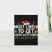 Most Likely To Get Sy With Santa Funny Family Chri Karte (Vorderseite)