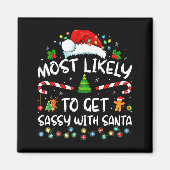 Most Likely To Get Sy With Santa Funny Family Chri Magnet (Vorne)