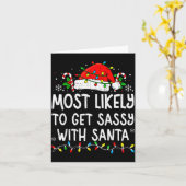 Most Likely To Get Sy With Santa Funny Matching Ch Karte (Gelbe Blume)