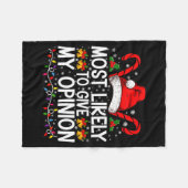 Most Likely To Give My Onion Funny Christmas Fleecedecke (Vorderseite (Horizontal))