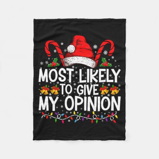 Most Likely To Give My Onion Funny Christmas Fleecedecke (Vorderseite)