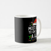 Most Likely To Give Santa Hug Family Matching Chri Kaffeetasse (VorderseiteRechts)