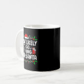 Most Likely To Go Fishing With Santa Christmas Mat Kaffeetasse (Vorderseite Links)