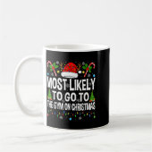 Most Likely To Go To Gym On Christmas Funny Fitnes Kaffeetasse (Links)