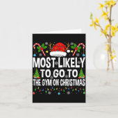 Most Likely To Go To Gym On Christmas Funny Fitnes Karte (Gelbe Blume)