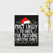 Most Likely To Hate Matching Christmas Family Karte (Gelbe Blume)