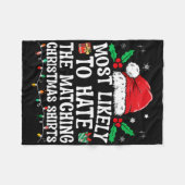 Most Likely To Hate Matching Christmas Fun Family  Fleecedecke (Vorderseite (Horizontal))