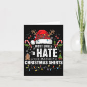 Most Likely To Hate Matching Christmas Funny Famil Karte (Vorderseite)
