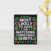 Most Likely To Hate The Matching Christmas Shirts  Karte (Gelbe Blume)