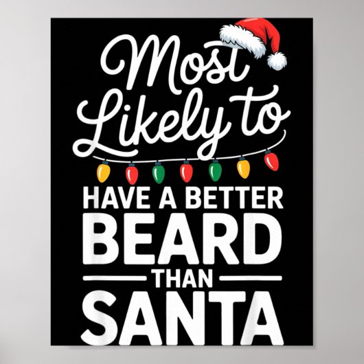 Most Likely To Have A Better Beard Than Santa Funn Poster (Vorne)