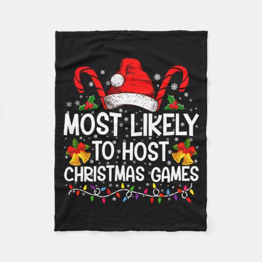 Most Likely To Host Christmas Games Family  Fleecedecke (Vorderseite)