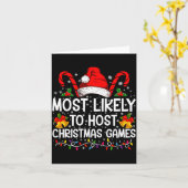 Most Likely To Host Christmas Games Family  Karte (Gelbe Blume)