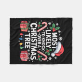 Most Likely To Knock Over The Christmas Tree Famil Fleecedecke (Vorderseite (Horizontal))
