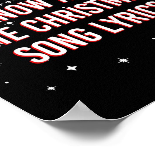 Most Likely To Know All The Christmas Song Lyrics Poster (Ecke)