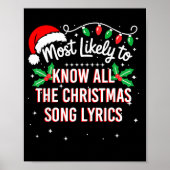 Most Likely To Know All The Christmas Song Lyrics Poster (Vorne)