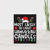 Most Likely To Light Hanukkah Candles Family Crew Karte (Vorderseite)