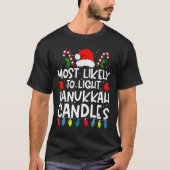 Most Likely To Light Hanukkah Candles Family Crew T-Shirt (Vorderseite)