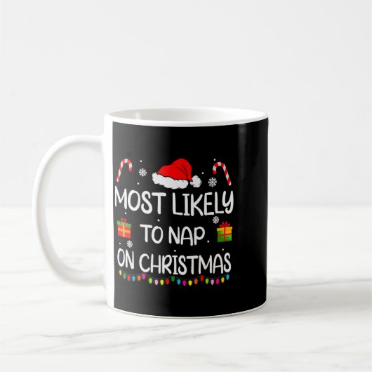 Most Likely To Nap On Christmas Family Funny Match Kaffeetasse (Links)